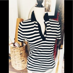 Banana Republic | Striped Polo Soft Top SZ S